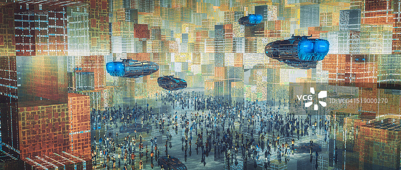 未来主义建筑城市景观概念图片素材