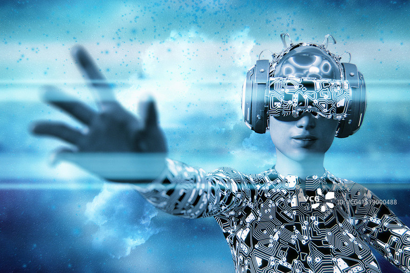 虚拟现实眼镜和VR模拟器图片素材