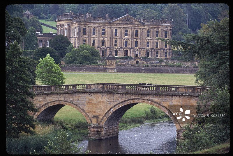 德比郡的查茨沃斯庄园图片素材