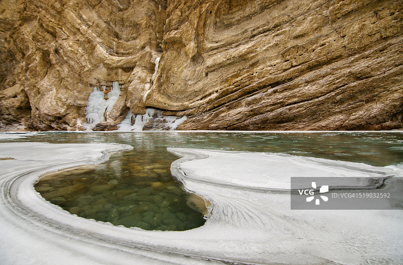冰冻的赞斯卡河图片素材