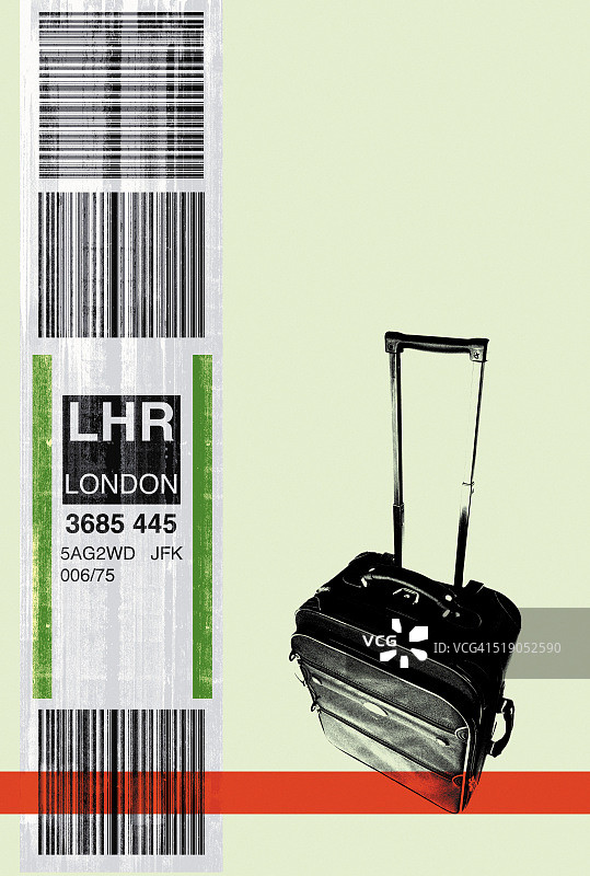 前往伦敦的行李条形码图片素材