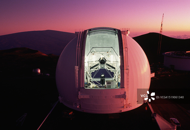 开放式快门的W.M. Keck天文台图片素材