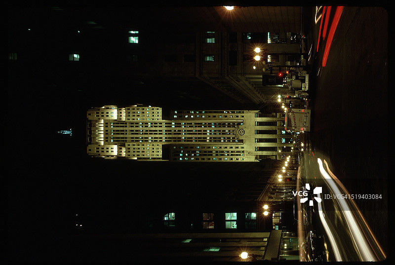 夜晚的芝加哥期货交易所图片素材