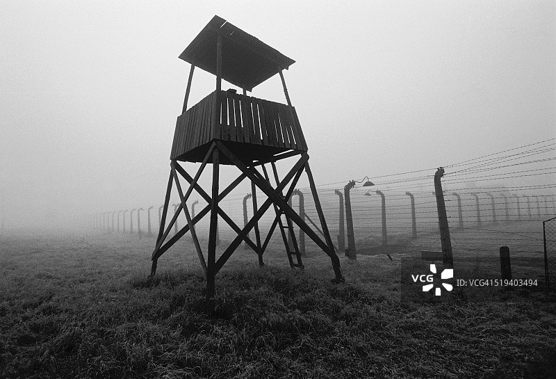 奥斯维辛集中营的瞭望塔图片素材