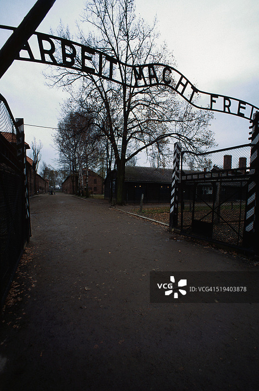 奥斯维辛集中营主入口图片素材