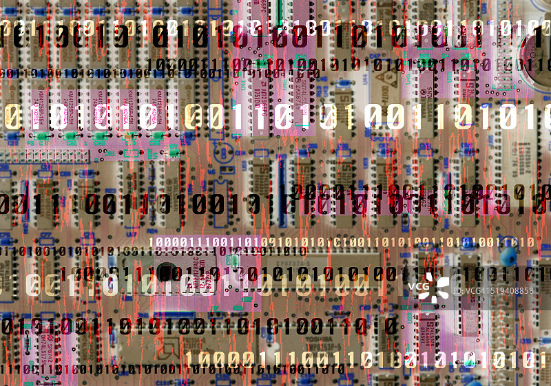 电路板和二进制数字图片素材