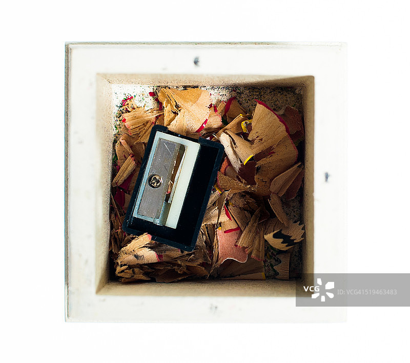 铅笔刀和铅笔屑收纳盒图片素材