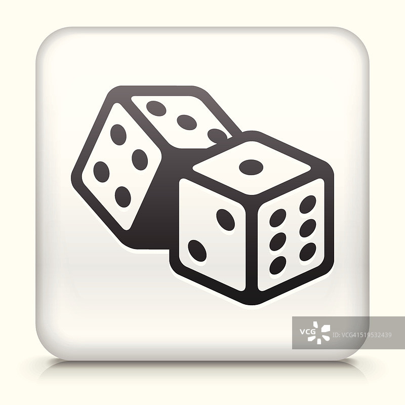 骰子方形按钮免版税矢量艺术图片素材