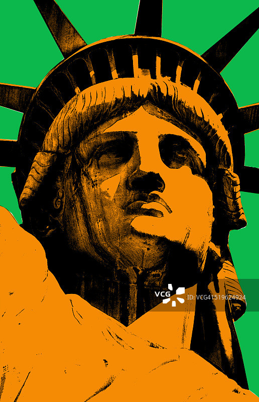 自由女神波普艺术风格巨幅海报图片素材