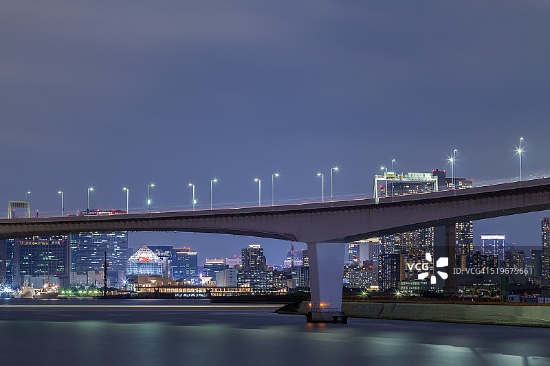 东京有明夜景天际线图片素材