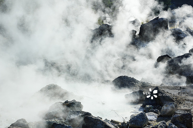 日本长崎县云仙市云仙地狱图片素材