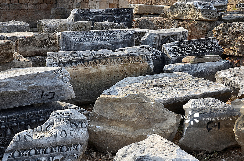 古代柱头和楣梁图片素材