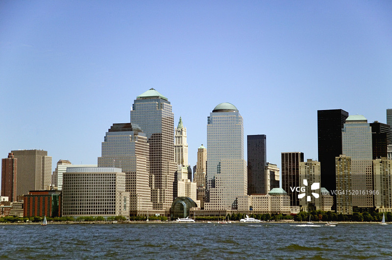 曼哈顿天际线与世界金融中心图片素材