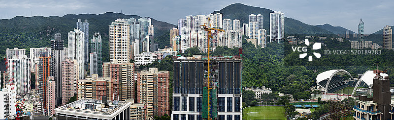 住宅公寓与香港大球场图片素材