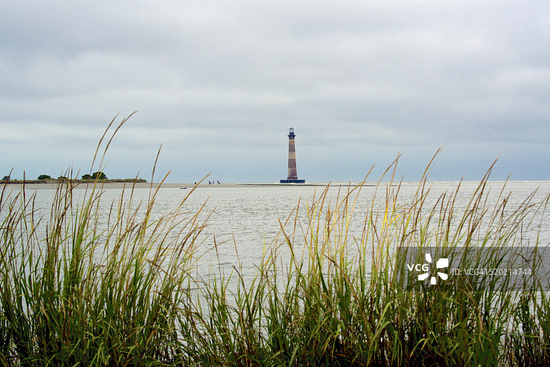 莫里斯岛灯塔 - 南卡罗来纳州弗利海滩图片素材