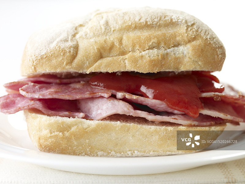 番茄酱培根三明治图片素材