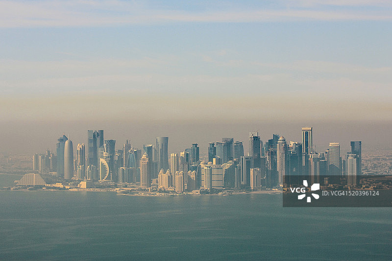 多哈天际线航拍图片素材