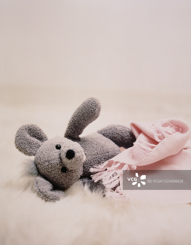 泰迪熊躺在地毯上图片素材