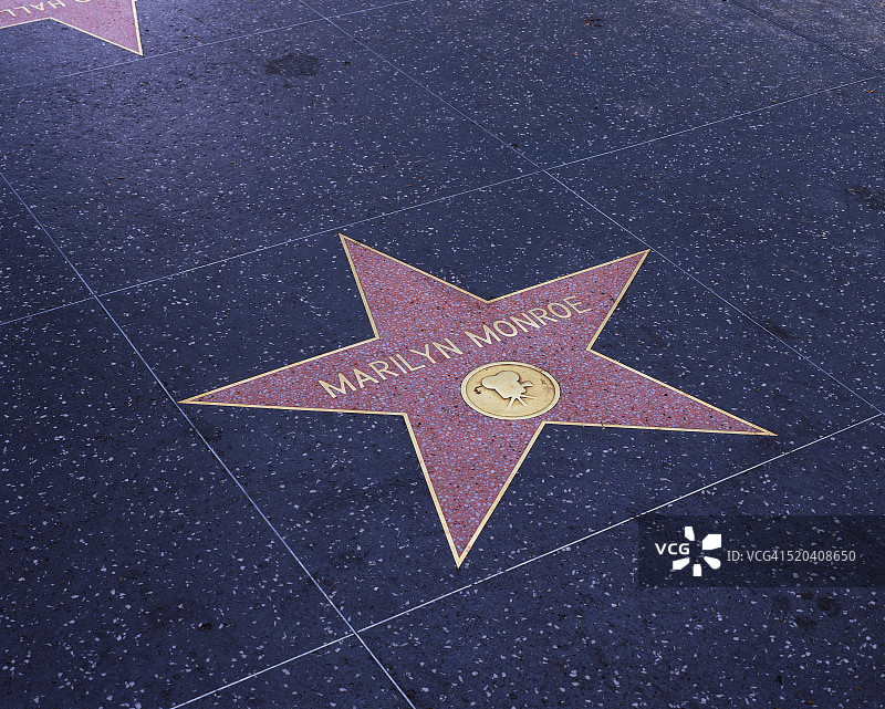 好莱坞星光大道上的玛丽莲·梦露之星图片素材