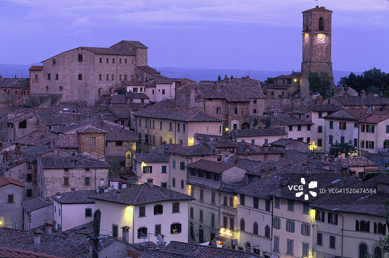 意大利托斯卡纳昂基亚里黄昏图片素材