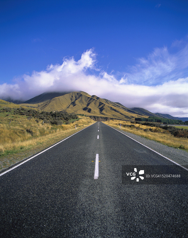 道路，新西兰南岛库克山国家公园图片素材
