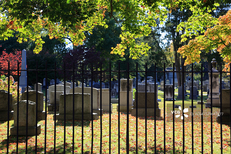 秋色中的普林斯顿公墓图片素材