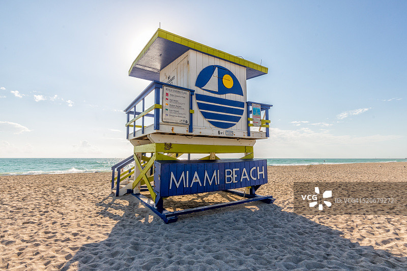 佛罗里达州南迈阿密海滩第五街救生员塔图片素材