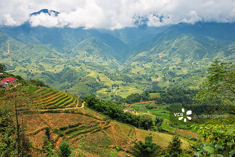 越南沙巴鸟瞰图图片素材