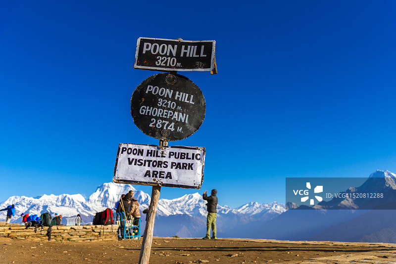Poon Hill山顶的热门标志图片素材