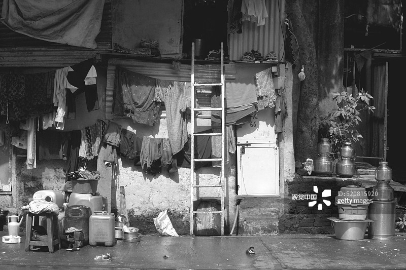 孟买拜库拉贫民窟，N·M·乔希路，印度马哈拉施特拉邦图片素材