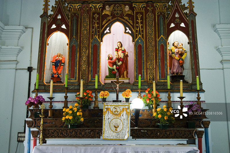 马拉亚图尔库鲁苏穆迪教堂祭坛，献给耶稣基督的圣托马斯使徒，喀拉拉邦，印度图片素材