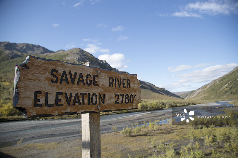 德纳里国家公园指示牌，阿拉斯加图片素材