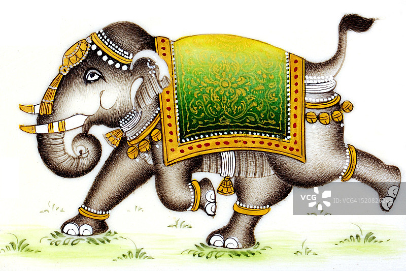 印度象绘画图片素材