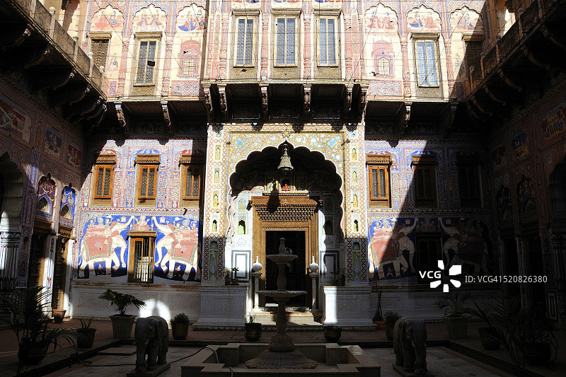 印度拉贾斯坦邦法塔赫布尔·谢卡瓦蒂的哈维利图片素材