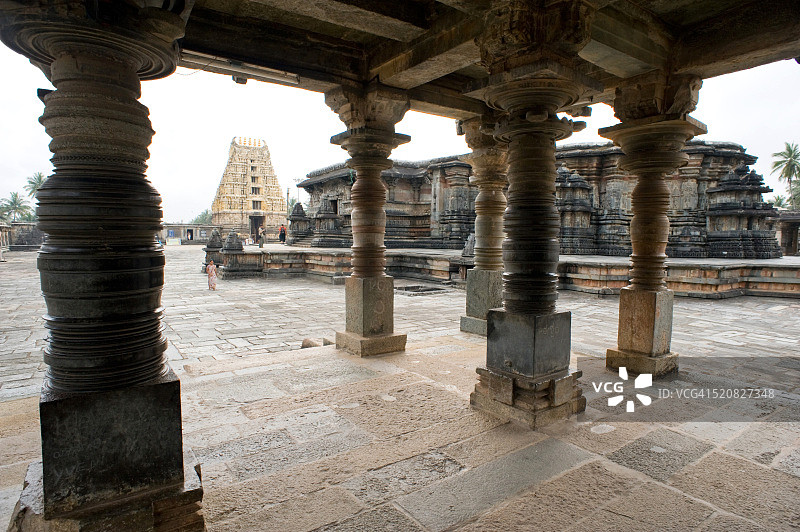 印度卡纳塔克邦贝尔乌尔的Chennakesava神庙图片素材