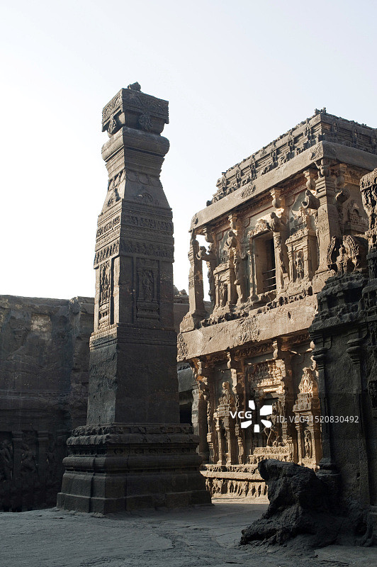 印度马哈拉施特拉邦奥兰加巴德埃洛拉凯拉萨神庙图片素材