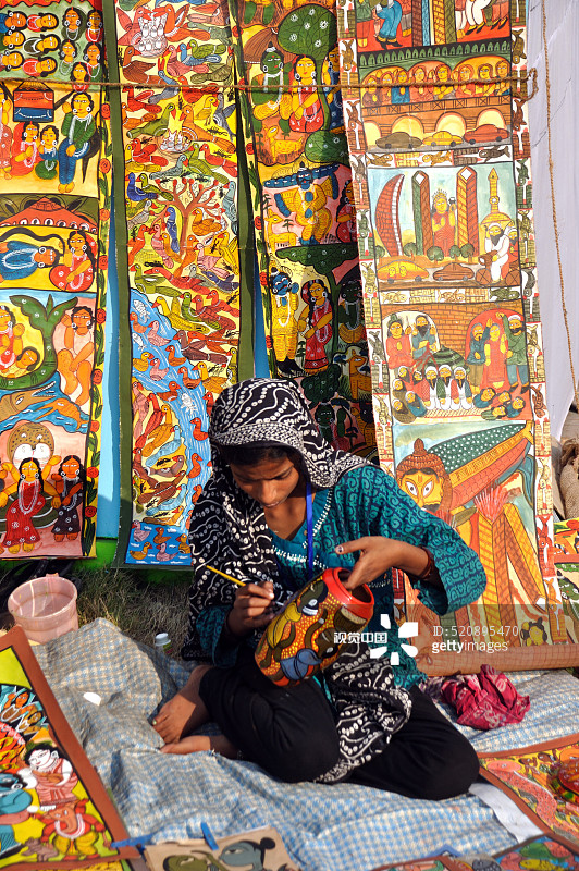 印度西孟加拉邦米德纳布尔的帕塔奇特拉图片素材