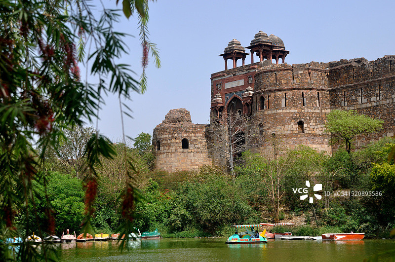 印度德里古堡游船图片素材