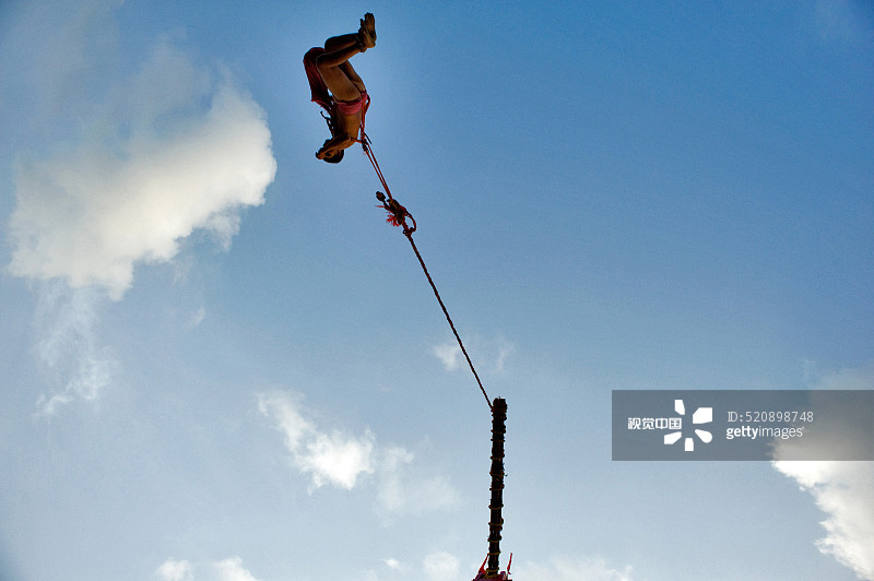 信徒们在印度西孟加拉邦加尔各答进行杂技表演图片素材