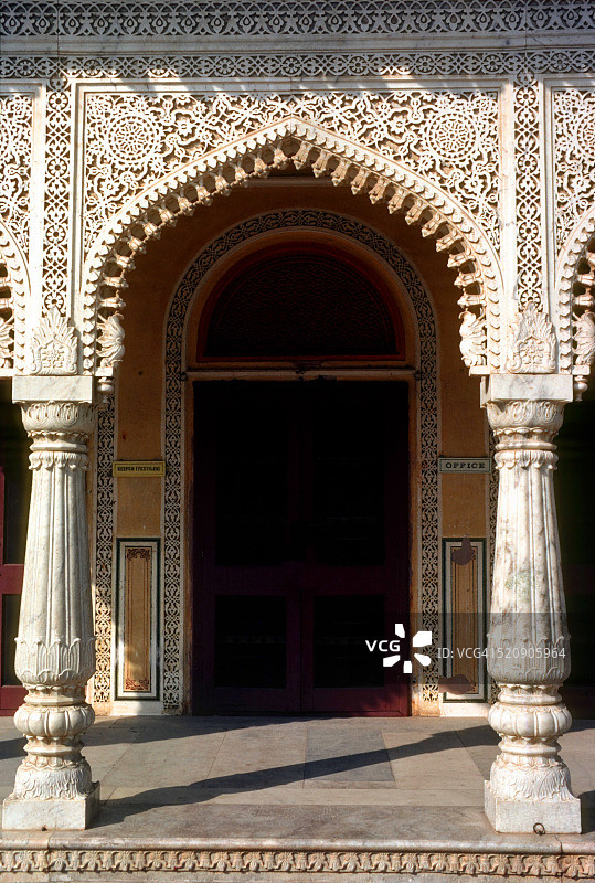 印度斋浦尔城市宫殿穆巴拉克 Mahal 的细节图片素材