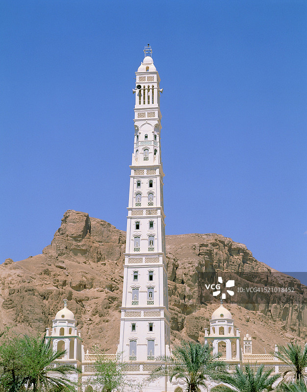 也门塔里姆的Al Muhdar清真寺图片素材