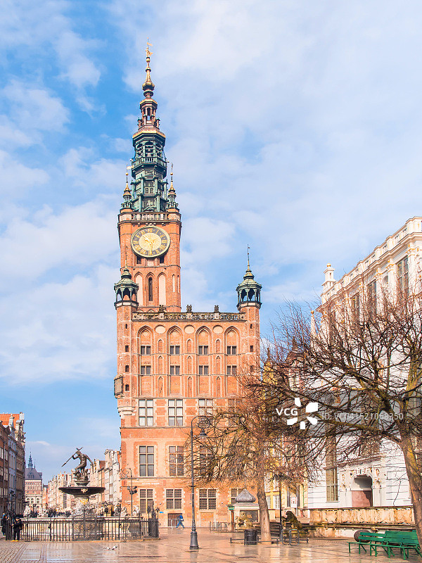 波兰格但斯克杜嘉街和市政厅图片素材