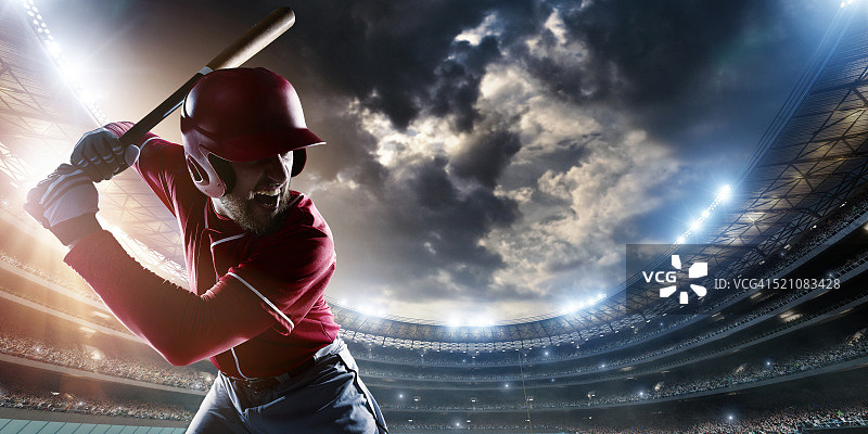 体育场上的棒球击球手图片素材