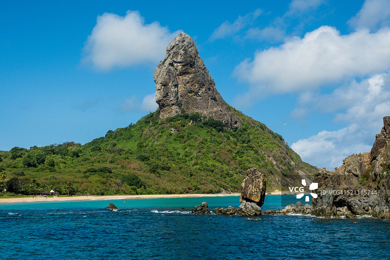 费尔南多·迪诺罗尼亚群岛的桑乔湾图片素材
