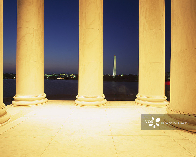 华盛顿哥伦比亚特区，华盛顿纪念碑的柱子一览图片素材