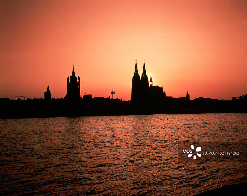 德国科隆小镇日落景色图片素材