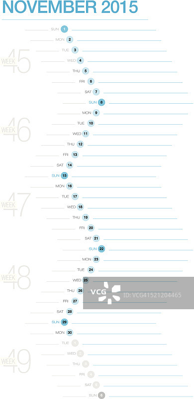2015年11月日历图片素材