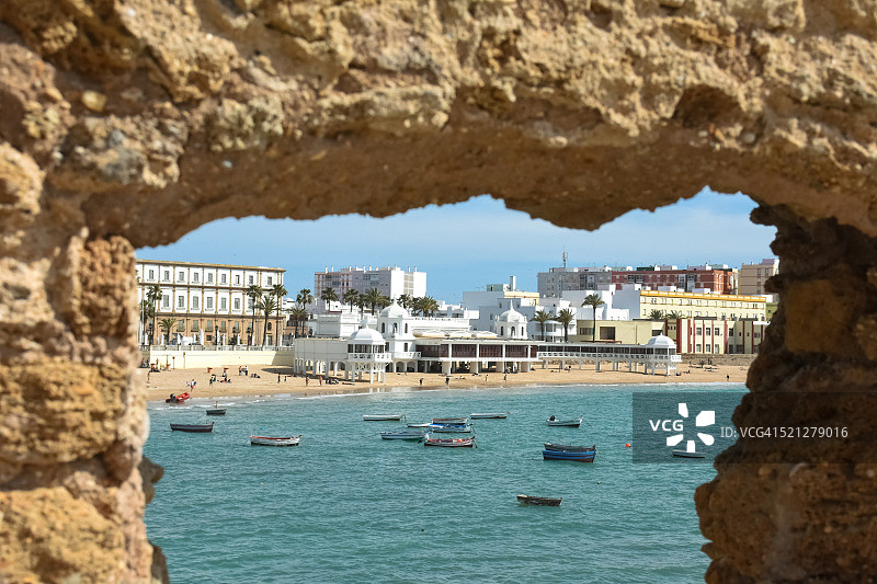 西班牙安达卢西亚加的斯卡莱塔海滩图片素材