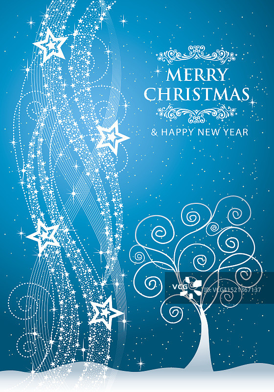 圣诞星和圣诞树图片素材