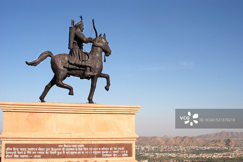 印度拉贾斯坦邦阿杰梅尔的普利特维拉·乔汉雕像图片素材